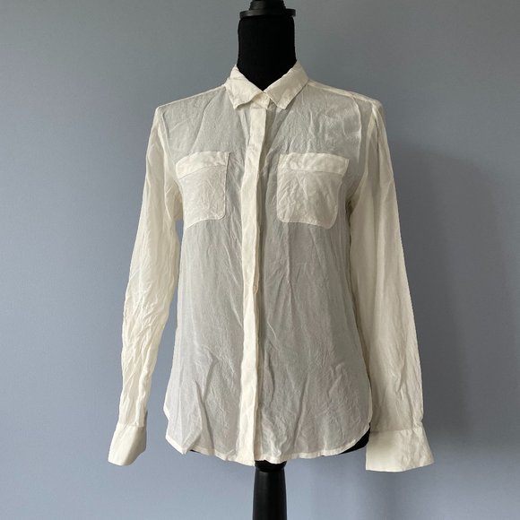 Ann Taylor White Silk Blouse - Picture 1 of 4